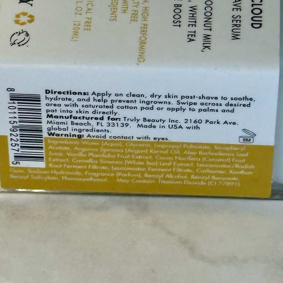 5 for $25 item 🌺 Mini Travel Size Truly Beauty Coco Cloud After Shave Serum - Picture 3 of 3